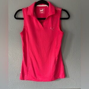 Puma | sleeveless | golf | polo | pink | white | dry cell | xs